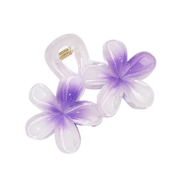 Double Floral Hair Claw Clip - Lightweight Grip for Gym, Yoga & Daily Updos