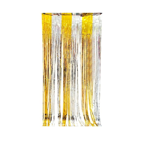 Double Foil Fringe Curtains, Party Decorations Metallics Streamers, Party Photo Backdrops For Birthday Wedding Engagement Bridal Decoration