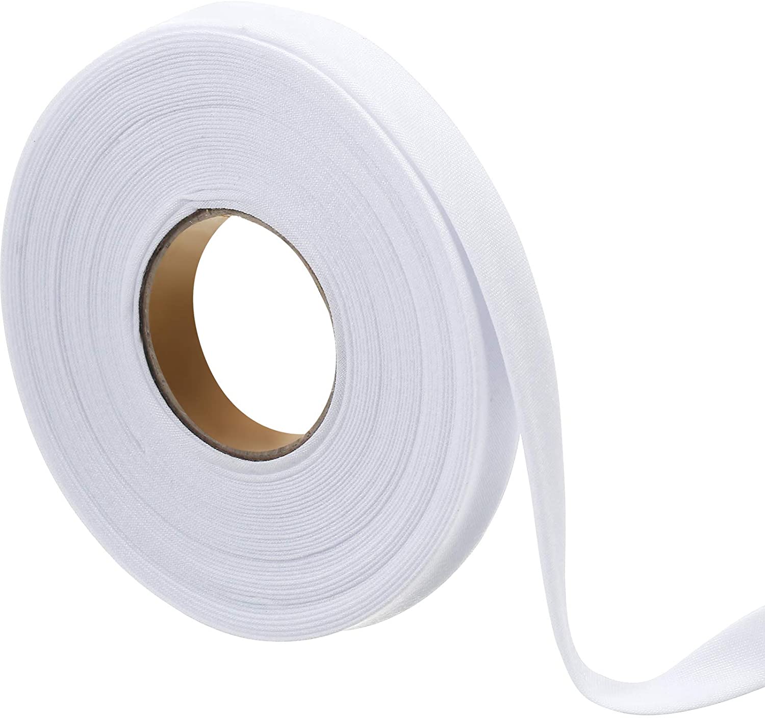 Double Fold Bias Tape 1/2 Inch Wide Cotton Tape (White, 10 Yards)