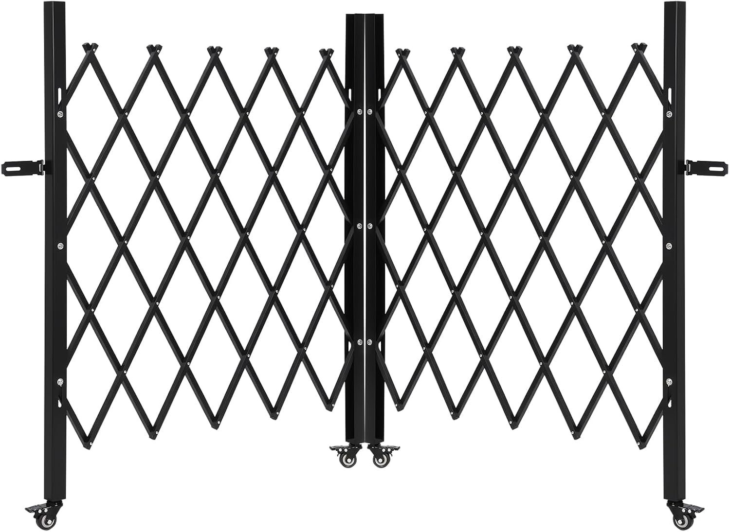 Double Folding Security Gate, 87" h x 150" w Folding Door Gate, Steel
