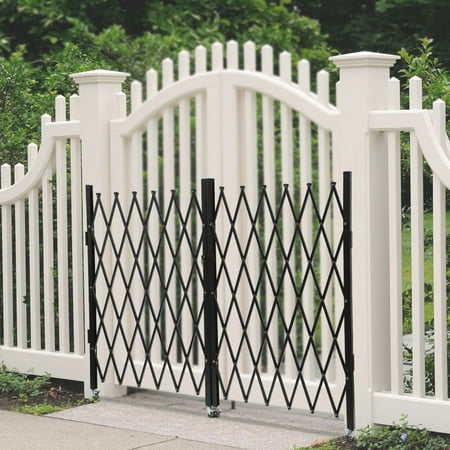 Double Folding Security Gate Rolling Door Gate 5.25' H x 9.84' W Scissor Gate