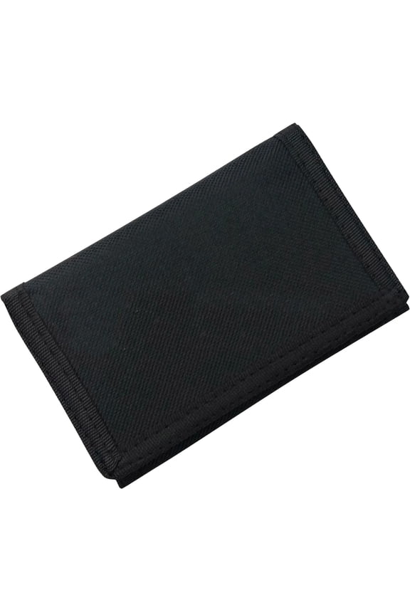 Double Folding Wallet, Nylon Outdoor Sports Wallets for Men, Lovely Wallet with Zipper for Women, Front Pocket Wallet with Magic Sticker- Black, 1 Pcs, 4.7x3.1x0.4"