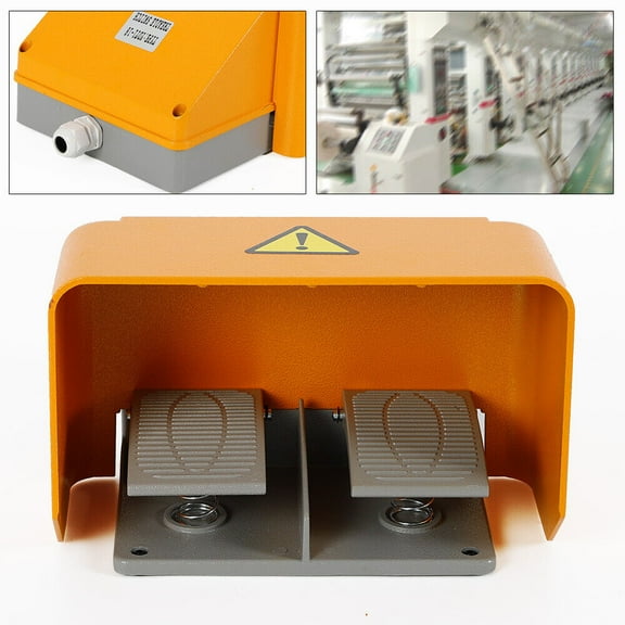 Double Foot Switch Dual Pedal Extra Heavy Duty Electric 110V 15A Industrial