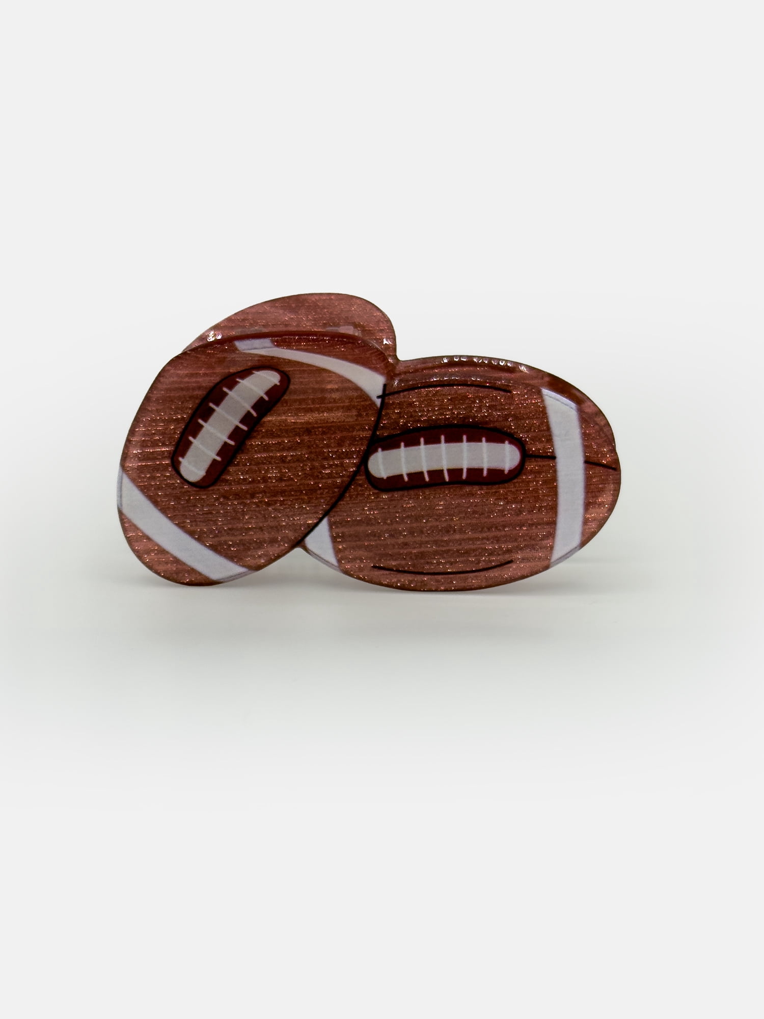Double Football Acrylic Hair Claw, Brown, by Way to Celebrate
