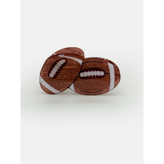 Double Football Acrylic Hair Claw, Brown, by Way to Celebrate