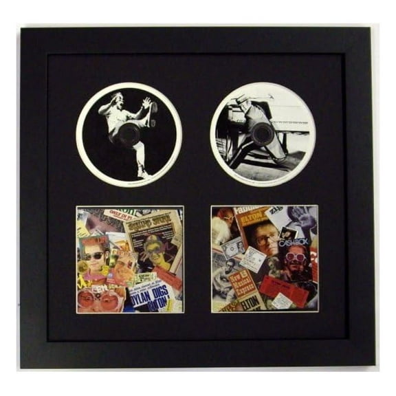 Double Frame and Double Booklet Frame-Frame 2 - Featuring Black Mat Design Glass Front and Solid Wood Black Frame