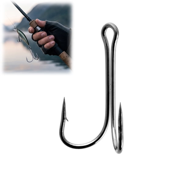 Double Frog Hooks , High Carbon Steel Black Fishing Hooks Boxed Set(20PCS)(2/0)