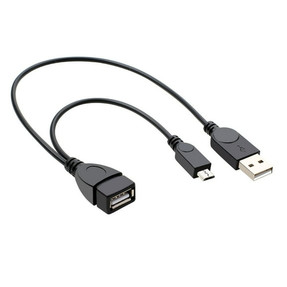 Double Function OTG Cable Power Cord MicroUSB to USB OTG Adapter Cable