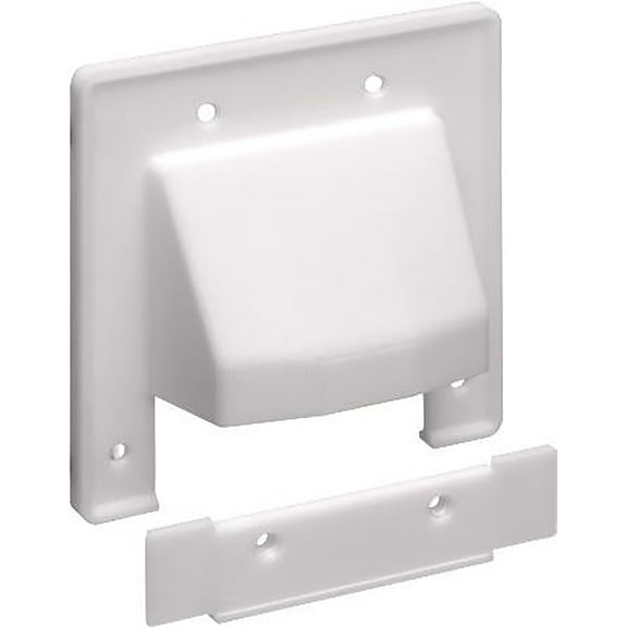 Double Gang Scoop Plate White With Removable Section-2pack