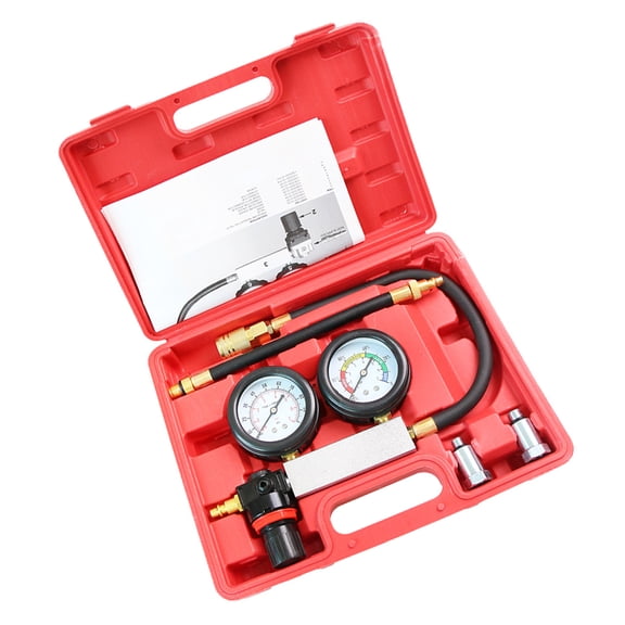 Double Gauge Automotive Leakdown Tester with Case Engine Compression Tool for Car Truck Motorcycle