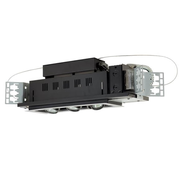 Double Gimbal 3 Light Linear - Black Interior with Silver Trim