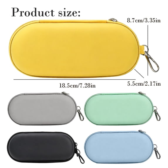 Double Glasses Case, Eyeglass Case, Sunglasses Case, 5 Color Dual Glasses Case, Durable Dual Eyeglasses & Sunglasses Organizer with Clip Zipper Closure for Travel, 7.28×3.35×2.17 in,Black