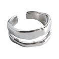 thumbnail image 1 of Wave Ring Double Glazed Copper Ring Irregular Line Design in Gold and White Gold Finish Approximately 9mm Wide and 17mm Diameter Jewelry Ring for Women, 1 of 4