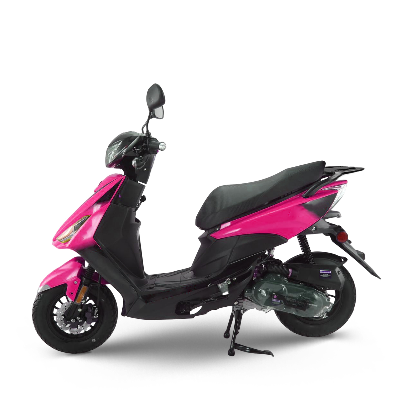 Double Global Brand 200 Gas Moped Adult Gas Street Moped with 12" Wheels! LED Headlight!