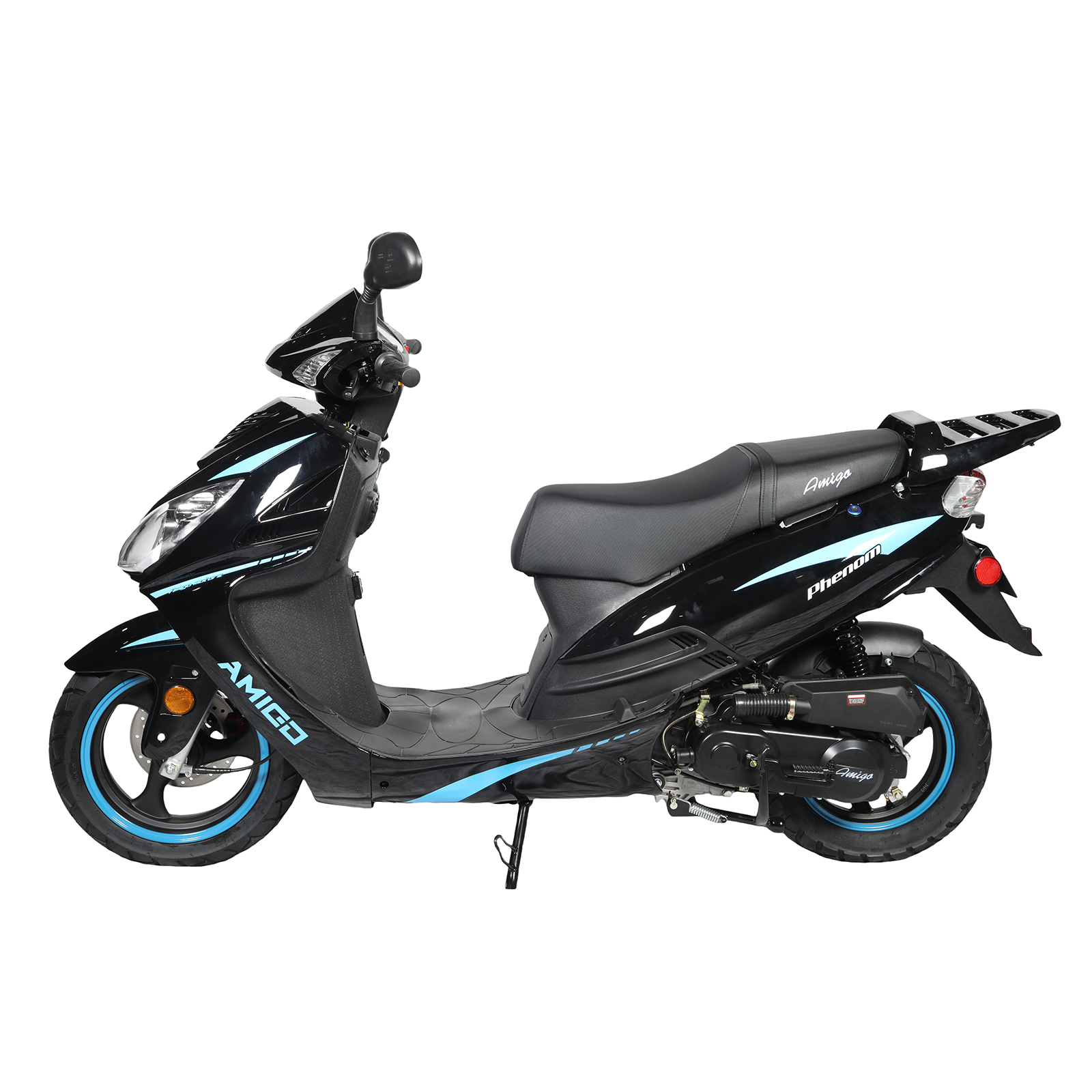 Double Global Brand New 200cc Gas Moped Motorcycle, 10" Wheels Electric/Kick Start! Large Headlights,Assembled in US, Deliver to Use