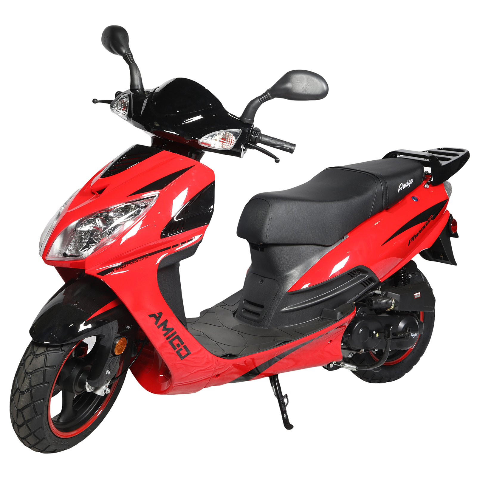 Double Global Brand New 200cc Gas Moped Motorcycle, 10" Wheels Electric/Kick Start! Large Headlights,Assembled in US, Deliver to Use