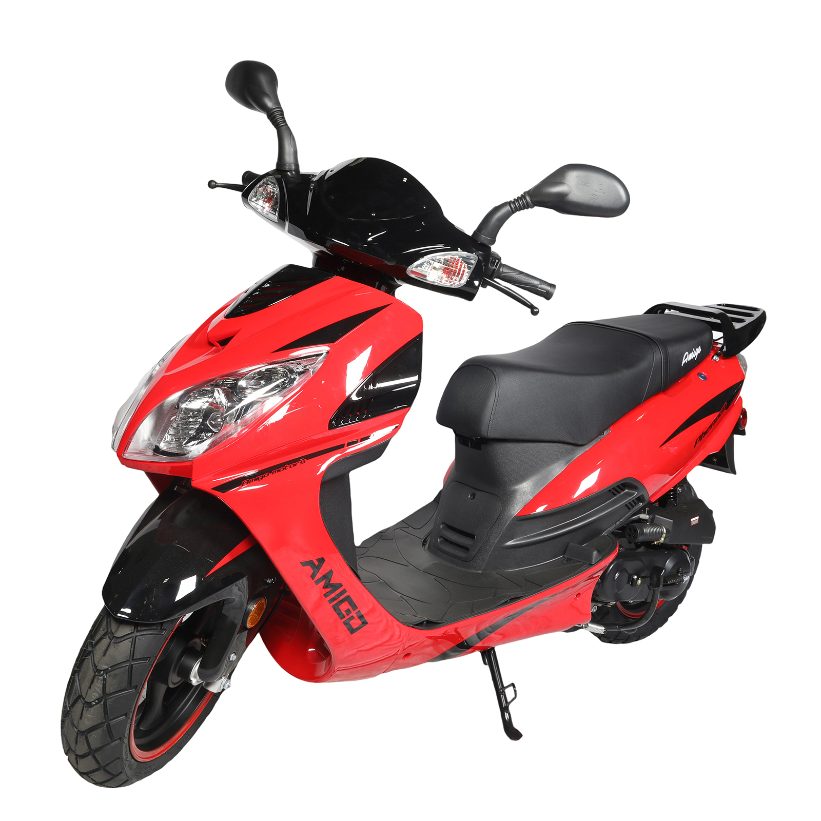 Double Global Brand New 50cc Gas Moped Motorcycle, 10" Wheels Electric/Kick Start! Large Headlights,Assembled in US, Deliver to Use