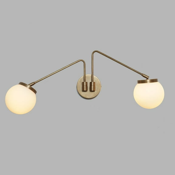Double Globe Brass Articulated Sputnik Wall Lamp Beside Wall Lamp