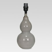 Double Gourd Ceramic Small Lamp Base Gray - Accent Lighting, No Assembly, UL Listed