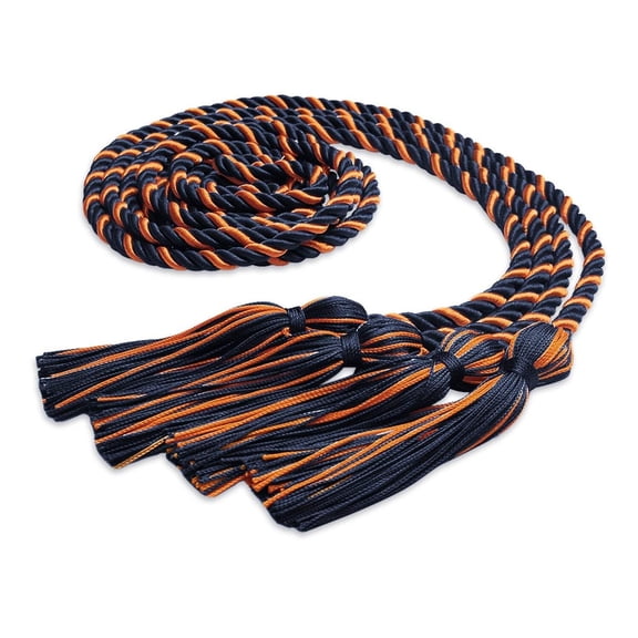 Endea Graduation Double Graduation Honor Cord Navy Blue/Orange
