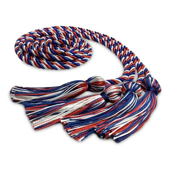 Endea Graduation Double Graduation Honor Cord Royal Blue/Red/White