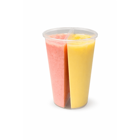 Double Grid Bubble Tea Cup Clear Plastic Boba Cup with Lid - 500ml - Pack Of 10