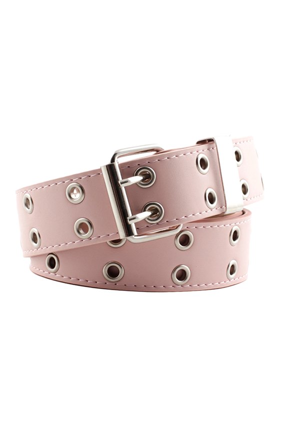 Double Grommet Punk for PU Leather Waist s Party Cosplay Dancing Goth Pink