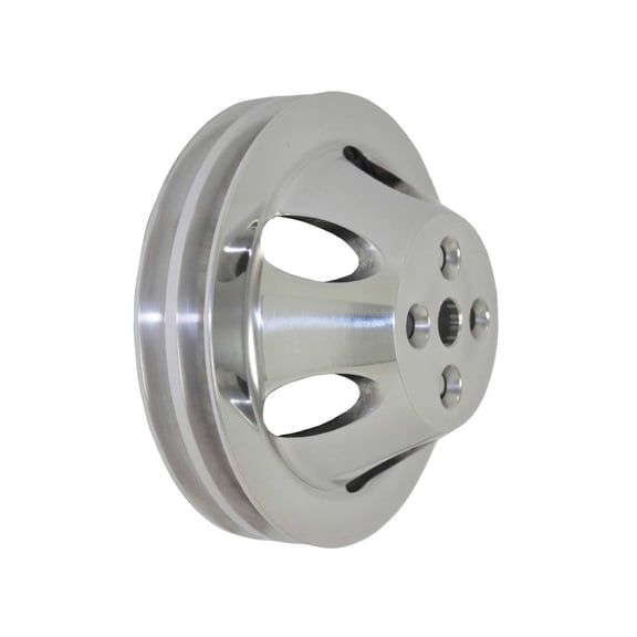 Double-Groove Aluminum Short Water Pump Pulley for Chevy Big Block Polished