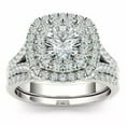 thumbnail image 1 of Double Halo Split Shank Bridal Set Engagement Ring For Women's 2.1 Ct Diamond 14K White Gold Over, 1 of 2