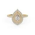thumbnail image 1 of Double Halo Teardrop Engagement Rings for Women, IGI Certified 0.88 Cttw Pear And Round Cut Lab Grown Diamond Ring In 14K Solid Yellow Gold F-G, VS-SI Quality Ring Size-6.5, 1 of 6