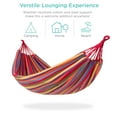 thumbnail image 1 of Double Hammock 2 People Canvas Cotton Hammock with Carrying Bag Travel, Rainbow Stripes, 1 of 5