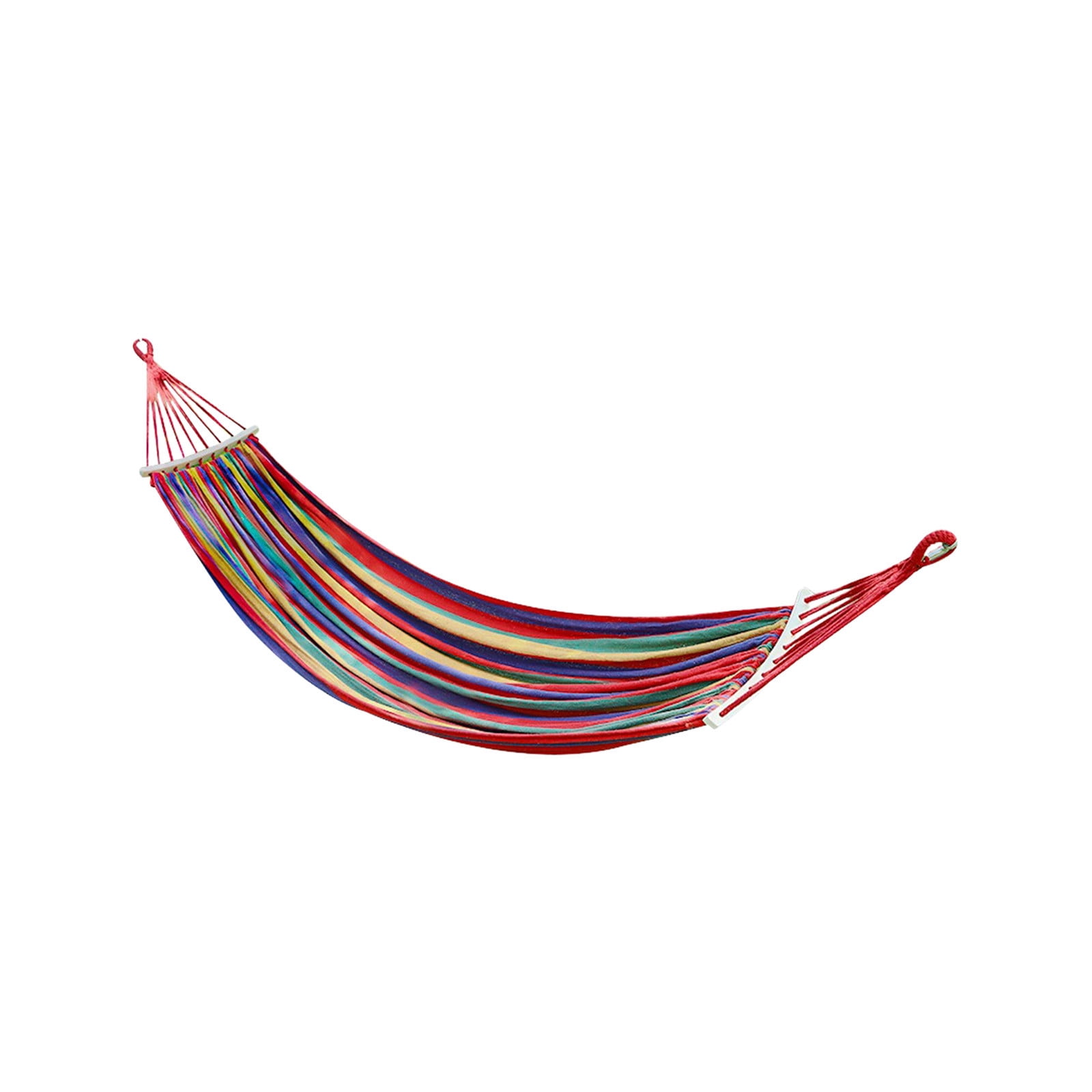 Double Hammock, 2 Person Extra Large Total Length Load 500lb Canvas Cotton Hammock for Patio Porch Garden Backyard Lounging Outdoor and Indoor Red