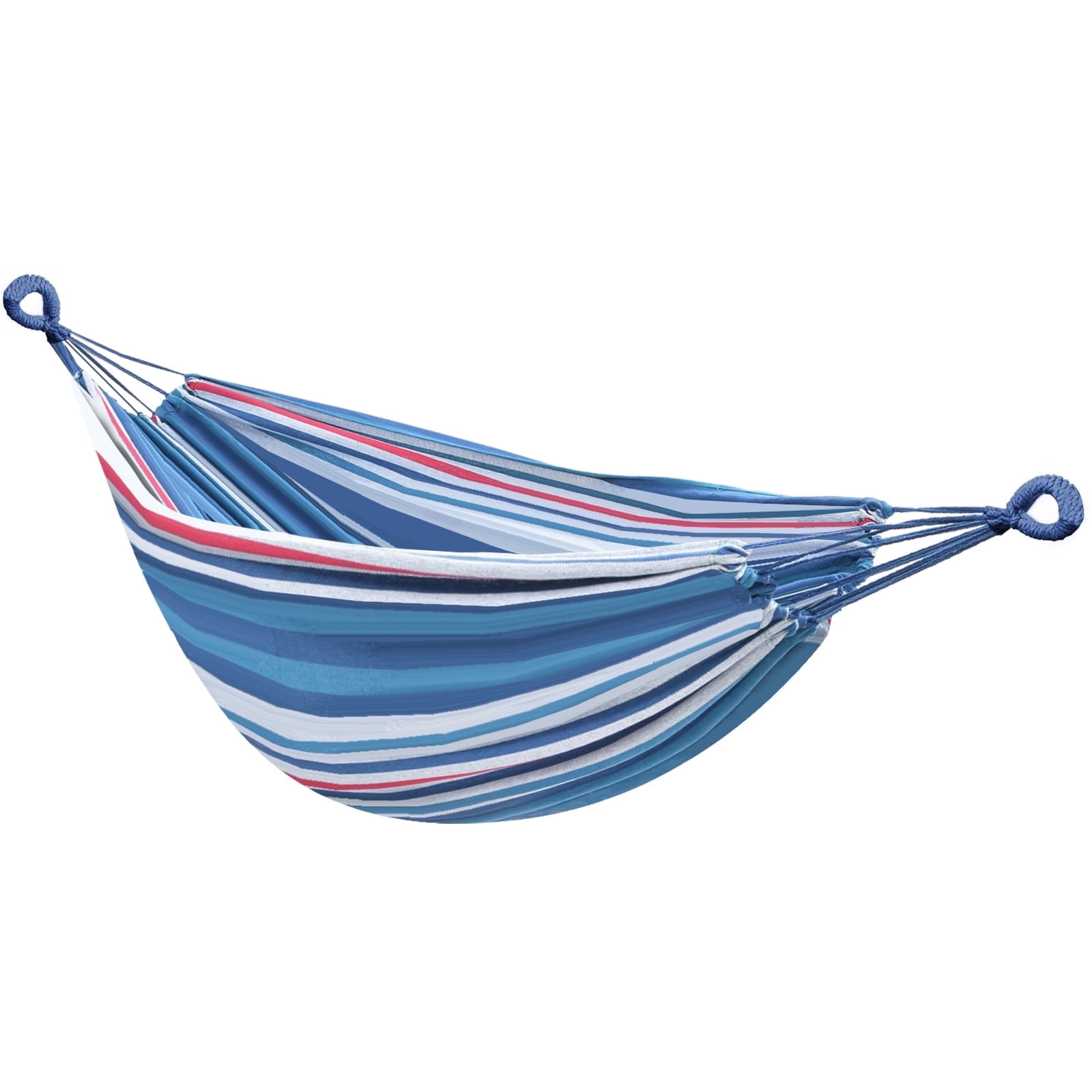 Double Hammock With Stand – 440lbs Capacity, 6 Height Adjustments, For Indoor & Outdoor Use (Blue)