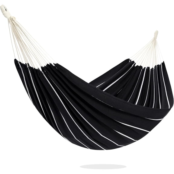 Double Hammock for Outside, Replacement for Stand, Tree Hammock | 500 lbs Capacity, 10FT, Handcrafted strong cotton ropes, Heavy-Duty Metal Rings, Ultimate Comfort Fabric (Chasm, Medium)