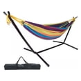 thumbnail image 1 of Double Hammock with Stand Two Person Hammock Adjustable with Space Saving Steel Hammock Stand Includes Portable Carrying Case for Hammocks Stand Hammocks for Outside with Stand Purple, 1 of 5