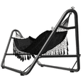 thumbnail image 1 of Yacona Hammock with Stand for Outside, Heavy Duty Steel Hammocks with Pillow for Backyard, Porch, Patio, Garden, Black, 1 of 8