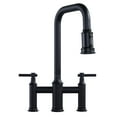 thumbnail image 1 of Double Handle Bridge Kitchen Faucet with Advanced Spray in Black, 1 of 8