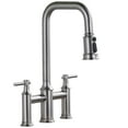 thumbnail image 1 of Double Handle Bridge Kitchen Faucet with Advanced Spray in Brushed Nickel, 1 of 8
