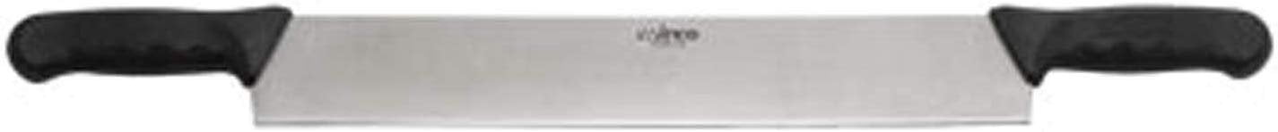 Double Handle Cheese Knife  15 Inch Blade   5" Black Plastic Handles  Use for Cheeses, Cakes, Vegetables, Soaps, Etc.