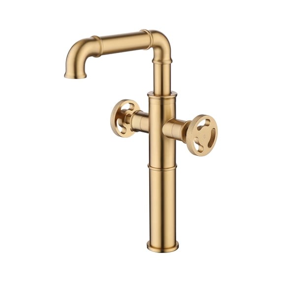 Double Handle Deck Mounted Vintage Bathroom Vessel Sink Faucet