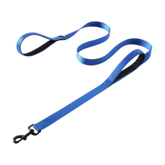 Double Handle Dog Leash Traffic Control Odor Proof Easy To Clean Coated Nylon Strap for Beach Exploration and Training