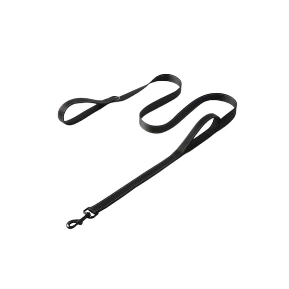 Double Handle Dog Leash for Traffic Control Odor Proof Easy to Clean Coated Wide Nylon Strap Ideal for Training and Beach Exploration
