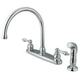 thumbnail image 1 of Double Handle Goose Neck Kitchen Faucet with Non-Metallic Sprayer, 1 of 1