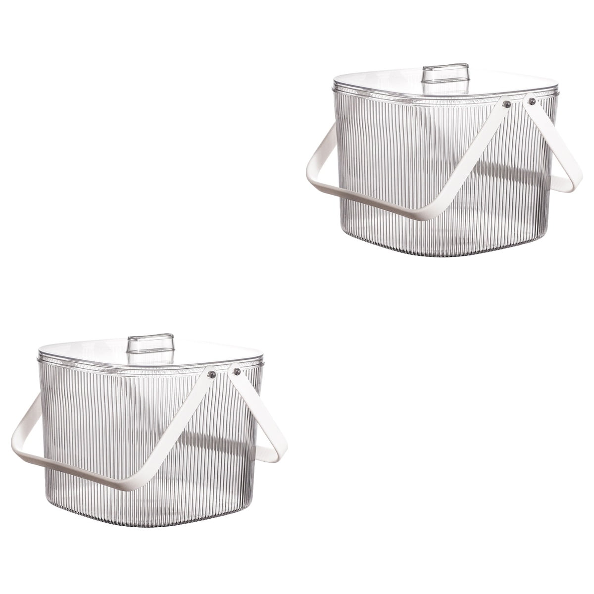 Double Handle Ice Bucket Plastic Beverage Tub 2 Pieces High Capacity Pp