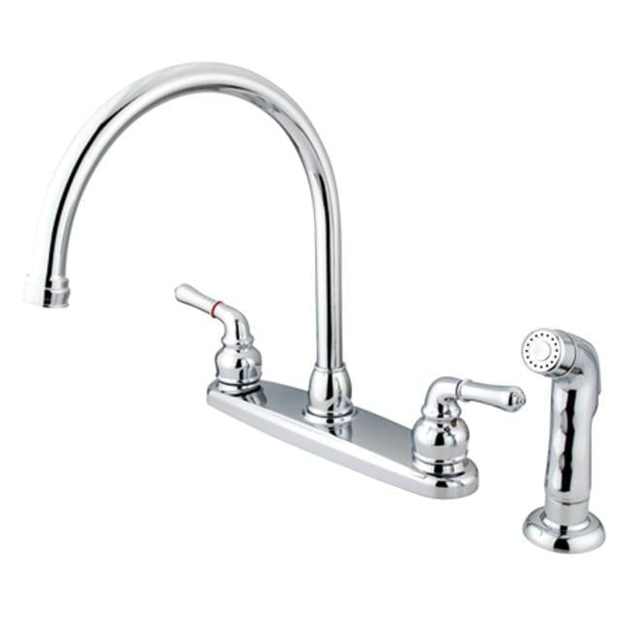 Double Handle Kitchen Faucet with Non-Metallic Side Sprayer