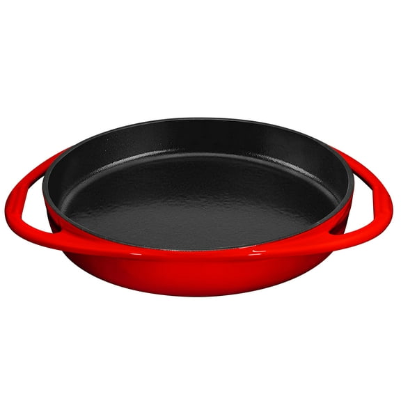 Bruntmor Red Enameled Round Cast Iron Baking Pan