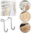 thumbnail image 1 of Double Hanger Hook, Shaped Stainless Hooks No Drilling Multipurpose, Home and Kitchen, 3 Stainless Steel Hooks, By Meiiso, 1 of 8