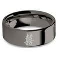 thumbnail image 1 of Double Happiness Chinese Marriage Gunmetal Tungsten Wedding Ring, 8mm, Size 8, 1 of 4
