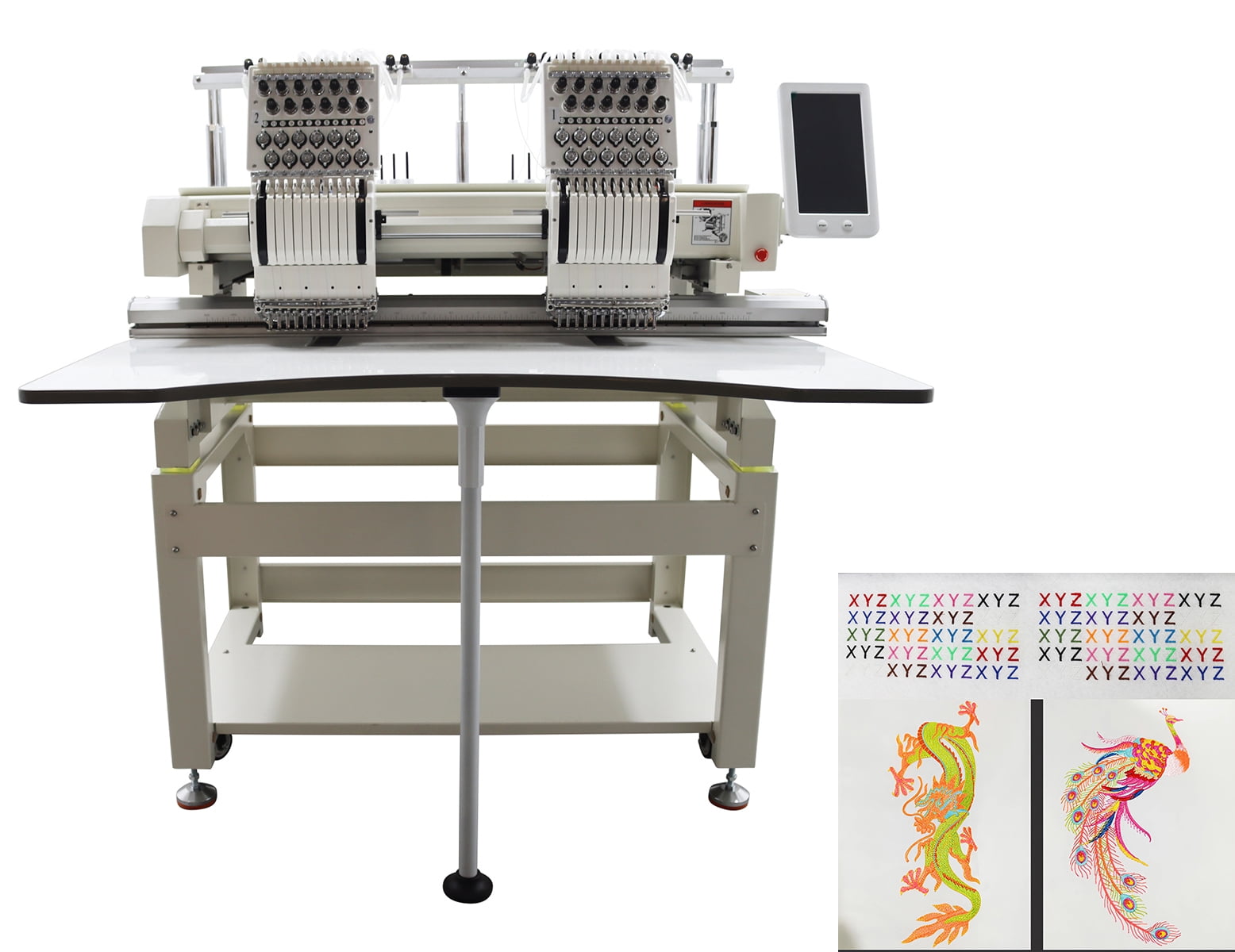 Double Head 12 Needles Computerized Embroidery Machine for Cap T-shirt ...