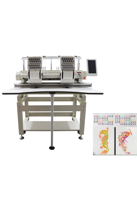 Double Head 12 Needles Computerized Embroidery Machine for Cap T-shirt